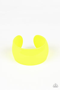 Fluent in Flamboyance - Yellow Cuff Bracelet