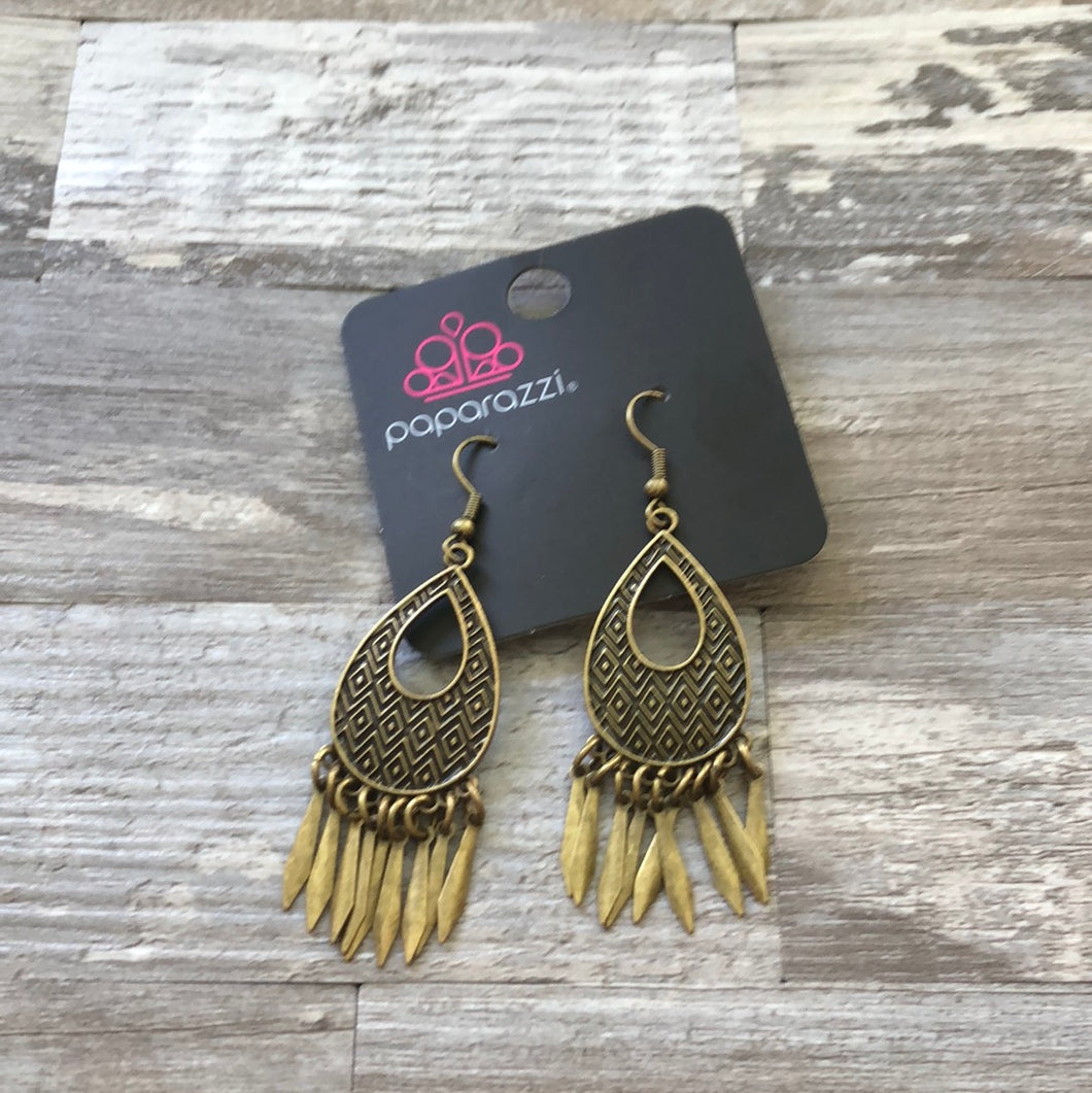 Metallic funk brass earrings